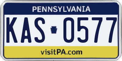 PA license plate KAS0577