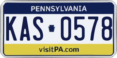 PA license plate KAS0578