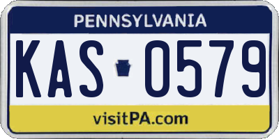 PA license plate KAS0579