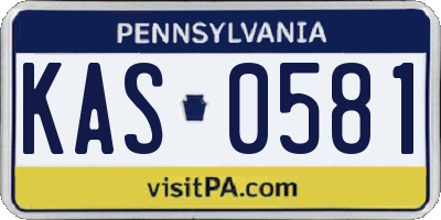 PA license plate KAS0581