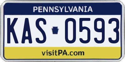 PA license plate KAS0593