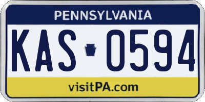 PA license plate KAS0594