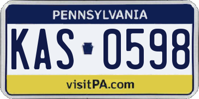 PA license plate KAS0598