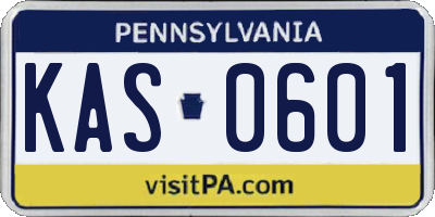 PA license plate KAS0601