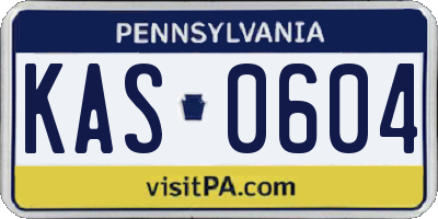 PA license plate KAS0604