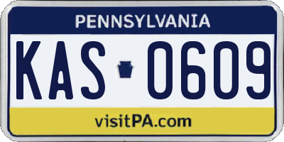 PA license plate KAS0609