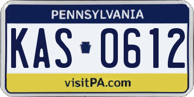 PA license plate KAS0612
