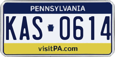 PA license plate KAS0614