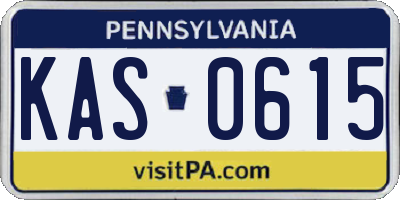 PA license plate KAS0615