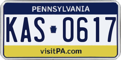 PA license plate KAS0617