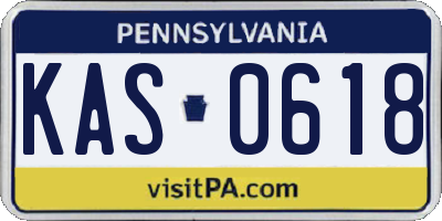 PA license plate KAS0618