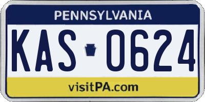 PA license plate KAS0624