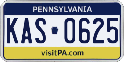 PA license plate KAS0625
