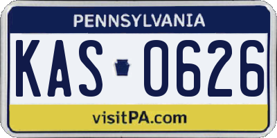 PA license plate KAS0626