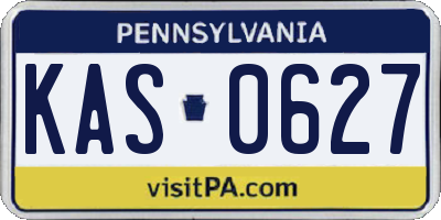 PA license plate KAS0627