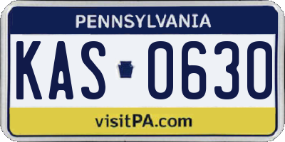 PA license plate KAS0630
