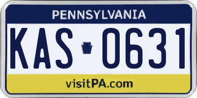 PA license plate KAS0631