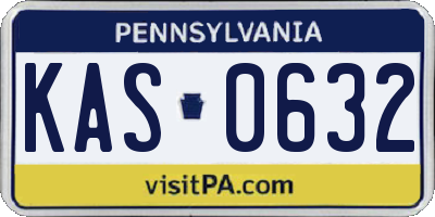 PA license plate KAS0632