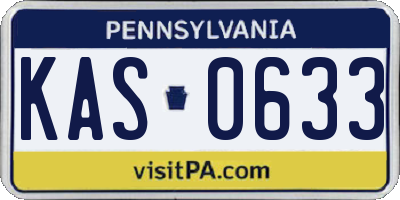 PA license plate KAS0633