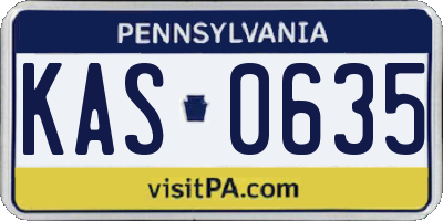 PA license plate KAS0635