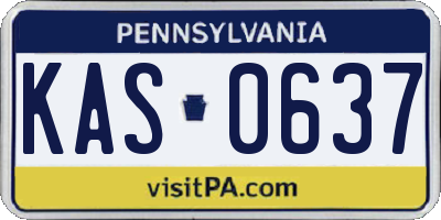 PA license plate KAS0637
