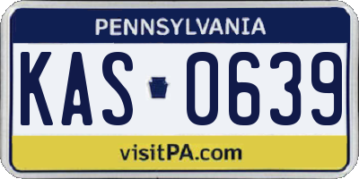 PA license plate KAS0639