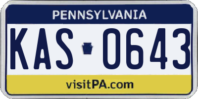 PA license plate KAS0643