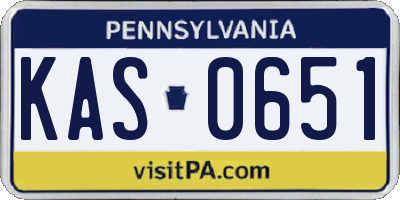PA license plate KAS0651
