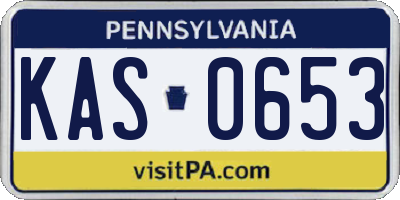 PA license plate KAS0653