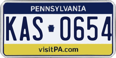 PA license plate KAS0654