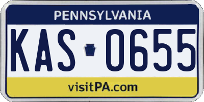 PA license plate KAS0655