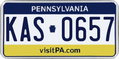 PA license plate KAS0657