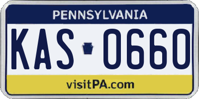PA license plate KAS0660