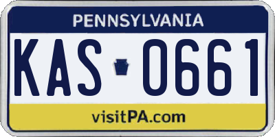 PA license plate KAS0661
