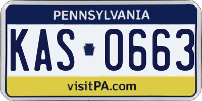 PA license plate KAS0663