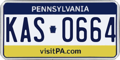 PA license plate KAS0664