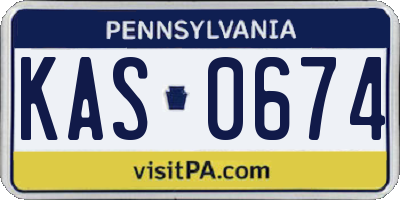 PA license plate KAS0674