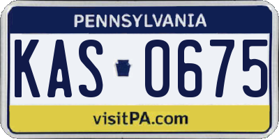 PA license plate KAS0675