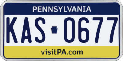 PA license plate KAS0677