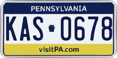 PA license plate KAS0678