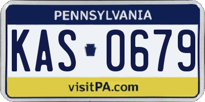 PA license plate KAS0679