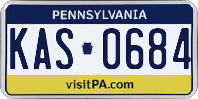 PA license plate KAS0684