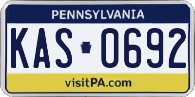 PA license plate KAS0692