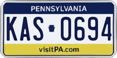 PA license plate KAS0694