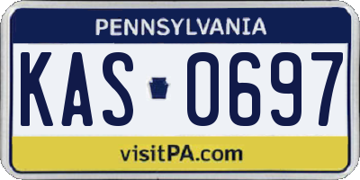 PA license plate KAS0697