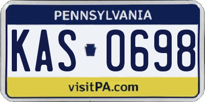 PA license plate KAS0698