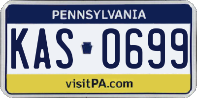 PA license plate KAS0699