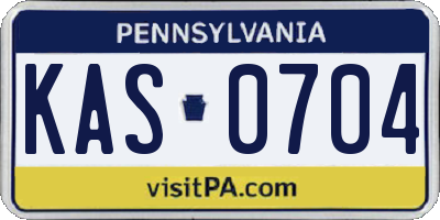 PA license plate KAS0704