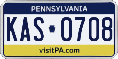 PA license plate KAS0708