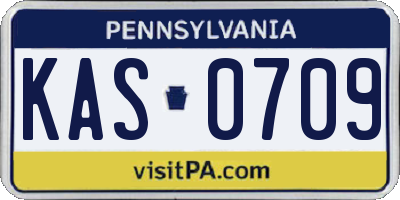 PA license plate KAS0709